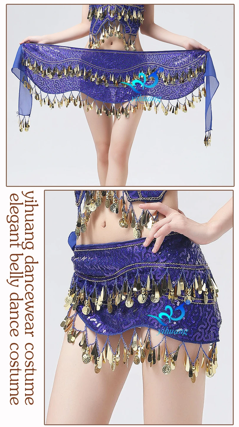 8 Colors Sexy Chiffon Belly Dancing Belt Festival Wrap Hip Skirt Mini