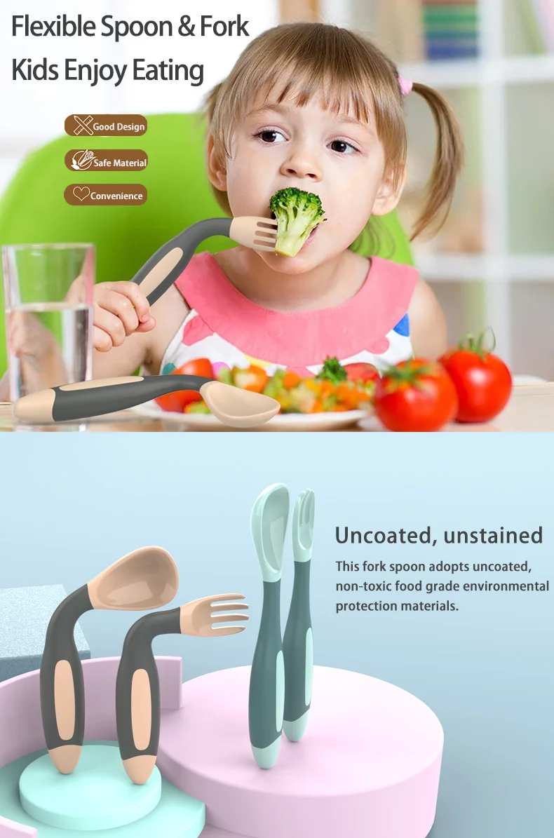 Baby Utensils Spoon And Fork Set Other Travel Case Set Kids Tableware Training Feeding Baby