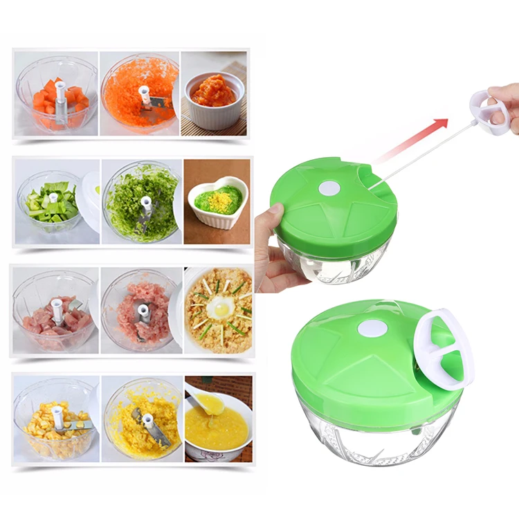 43mm Stainless Steel Manual Push Speedy Food Chopper Blade Handpowered Mini Onion Vegetable