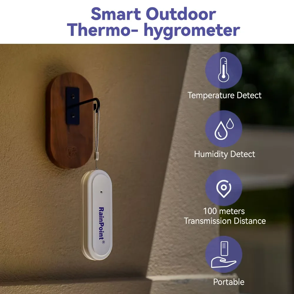 Smart WiFi Mini Wireless Hygrometer Real-Time App Alerts Temperature ...