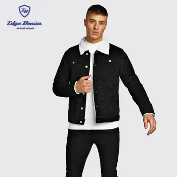 borg collar denim jacket mens