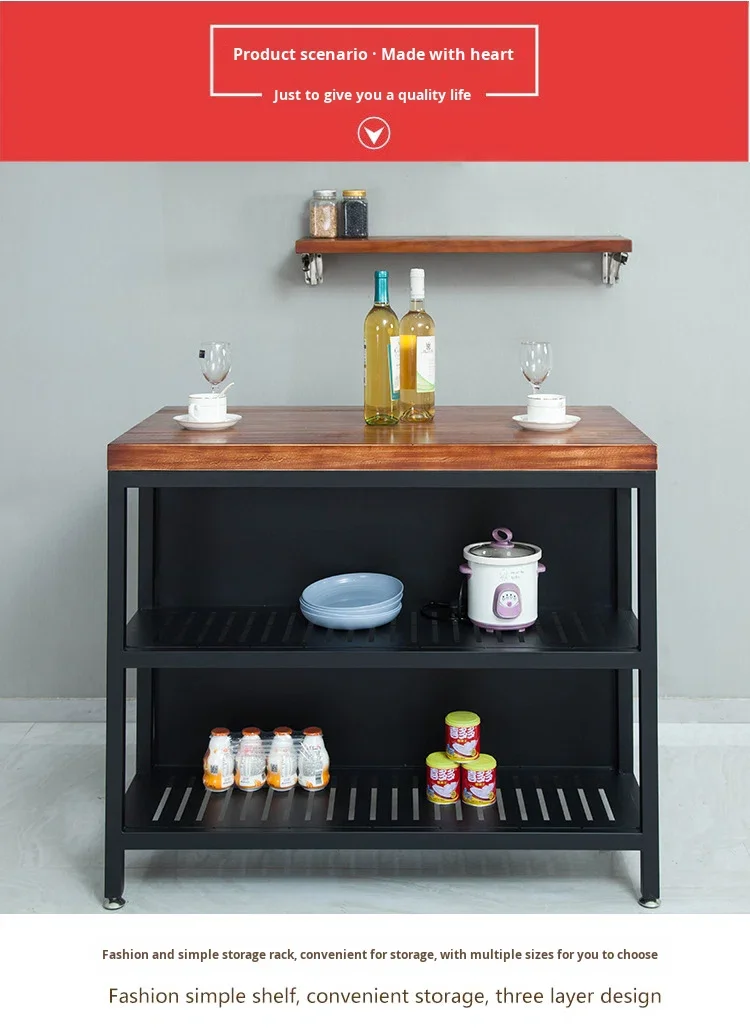 Simple Modern Kitchen Island Wood Sideboard Cooking Table Oven Cabinet ...