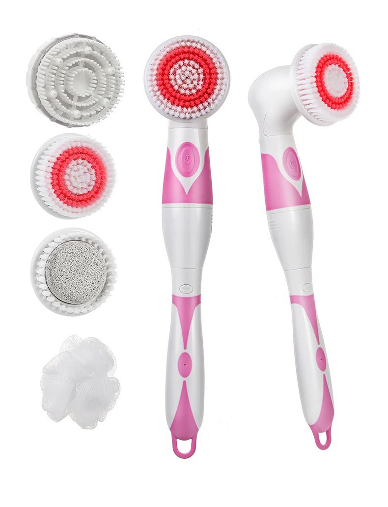 Water Resistant Design Electric Bath Body Scrub Brush Long Handle Bath