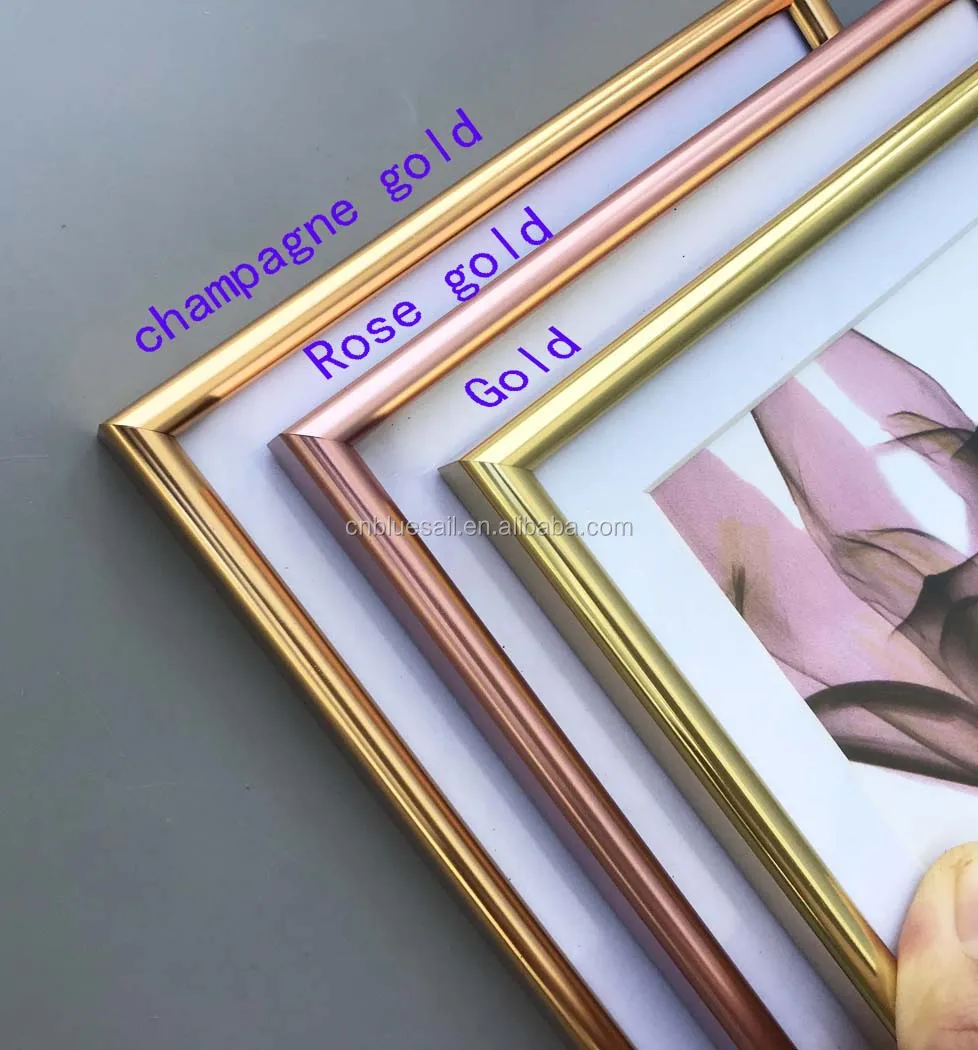 Rose Gold Photo Frame,Aluminum Picture Frame,8x10" With Mat To Display