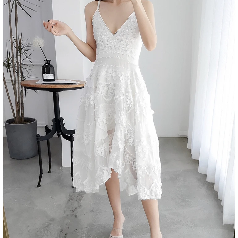 white chiffon frocks designs