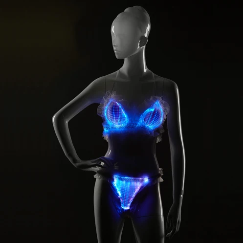 Latest luminous light up mature women led sexy revealing lingerie