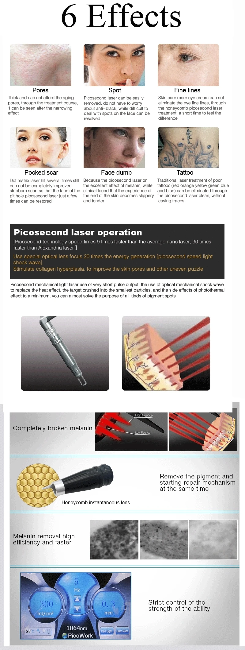 Picocare Picosecond Laser Picolaser Tattoo Removal Laser Machine