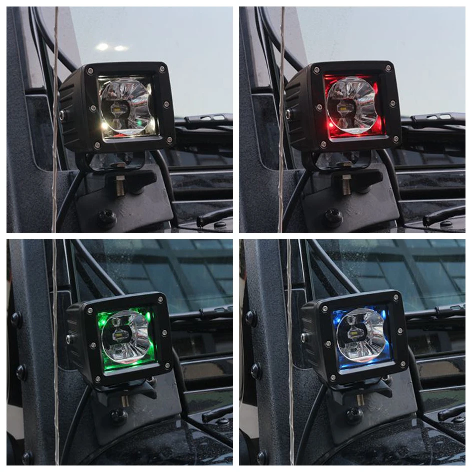 18w Car Led Work Light Rgb Flood Light 12v Led Driving Lamp For Off ...