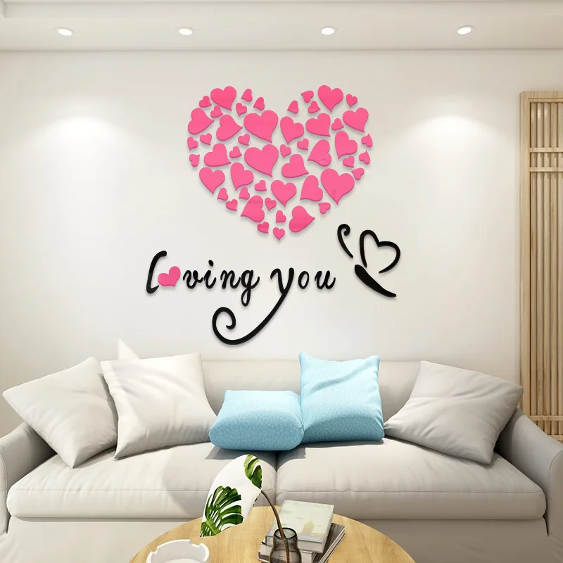 Hotel 3d Stereo Wall Stickers Romantic Useful High Quality Removable 12pcs FM 