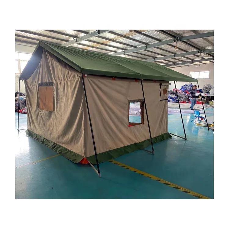 Outdoor Steel Pole Frame Double Polyester Cotton Canvas Cover Tent