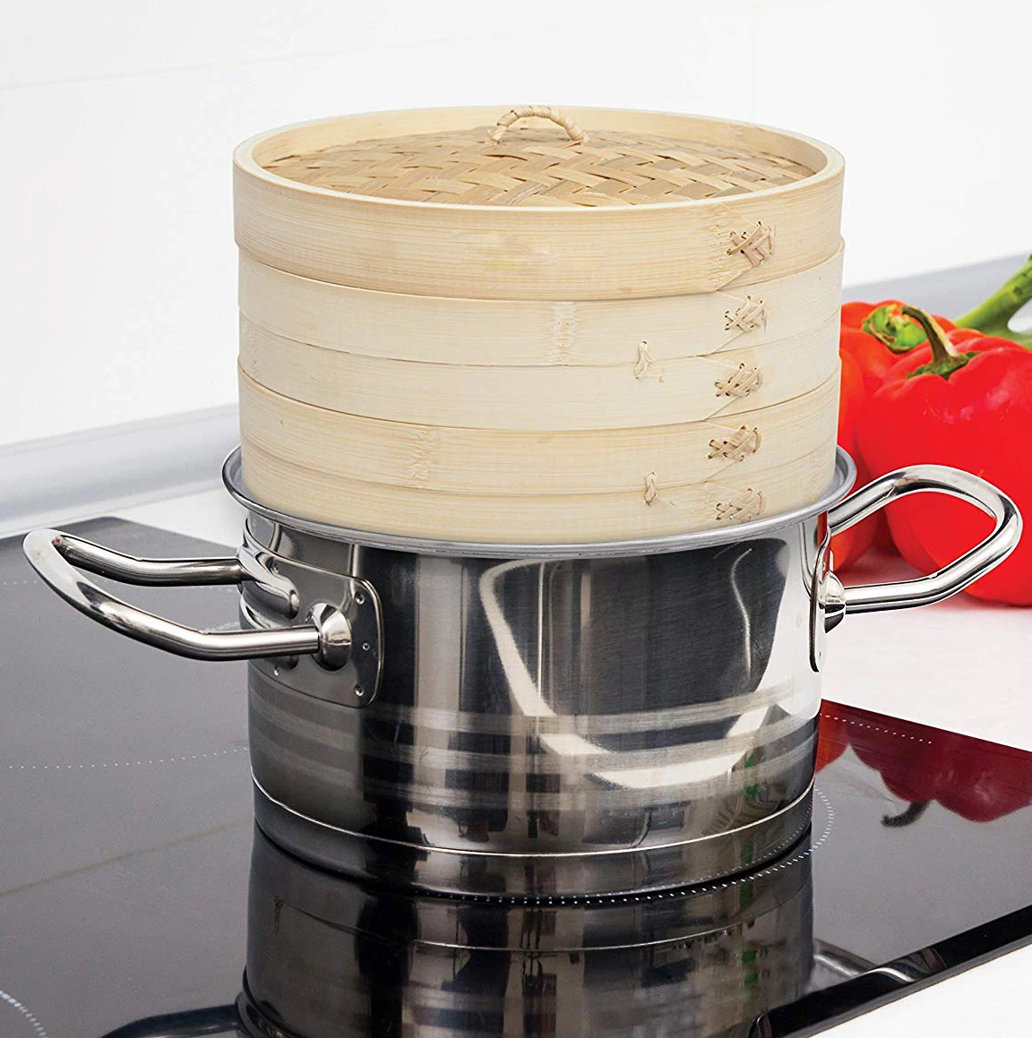 Hot Sell Kitchen Stainless Steel Or Aluminum Steamer Ring Adapter,Fits 8 To 11 Inches Steamers