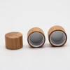 24/410 Natural bamboo lid wooden screw cap with plastic PET material for cosmetic packaging