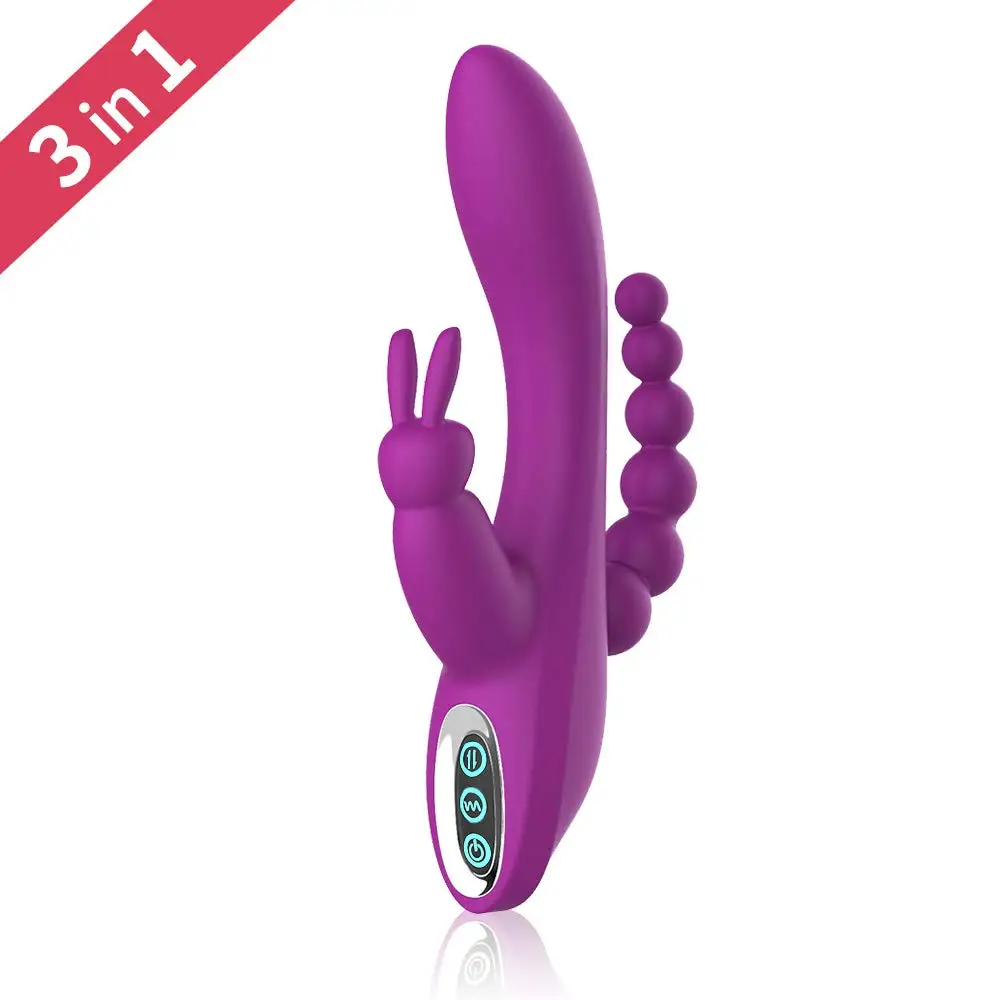 3 in 1 clitoride succhiare coniglio G spot vibratore anale tripla curva 12  funzioni vibratore Dildo impermeabile per le donne coppia| Alibaba.com