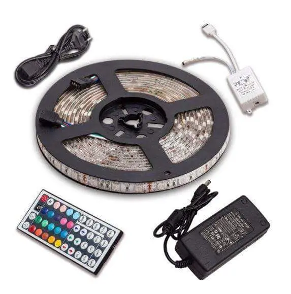 Amazon Popular 10 Meter Waterproof IP65 12V 5050RGB Light With 44 key Infrared Controller LED SET, SMD Led RGB Strip//