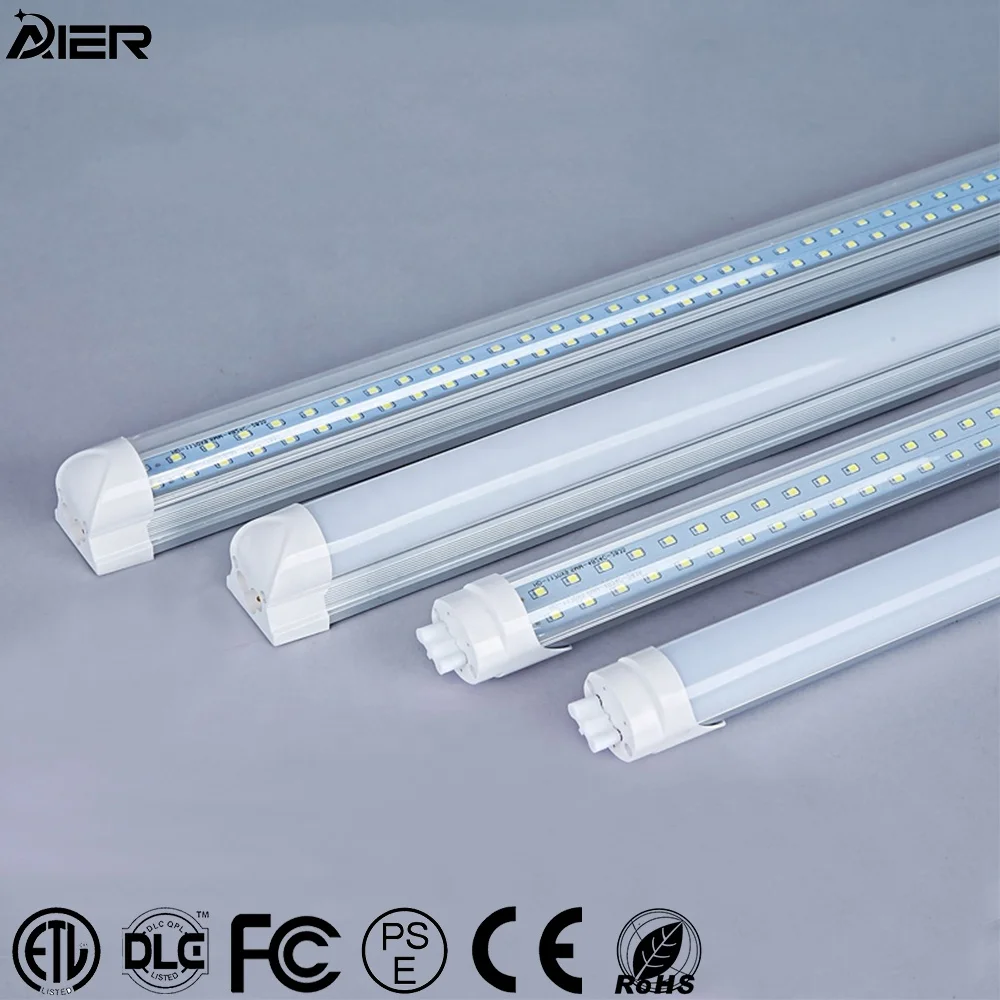 High lumens 65W 72W 6500K G13 Parallel Double Row T8 LED Integrated Tube Light For Indoor Lighting Supermarket Garages Basements