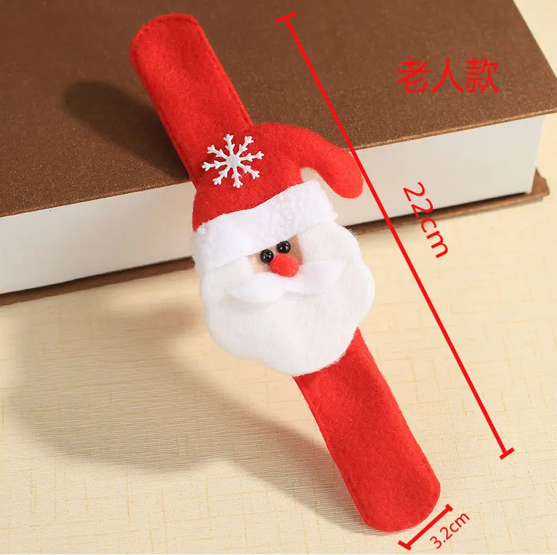 2020 Christmas Cheap Gift Santa Slap Wristband Elks Snowman Bear Decoration