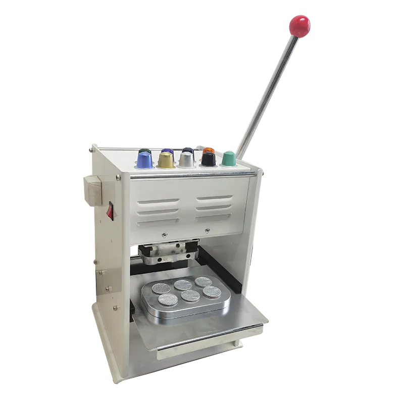 Manual Coffee Capsule Cup Sealing Machine - 6 Holes Heat Sealing