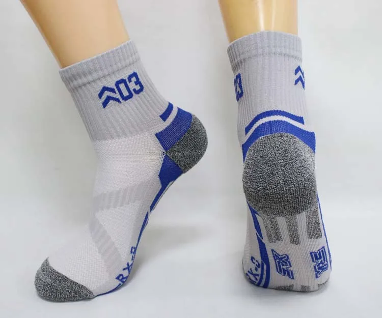 Men's half terry sox custom sport sock running cycling socks mesh sox colorful sock