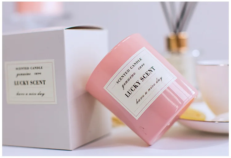 150g Natural Soy Wax Aromatherapy Glass Creamy vanilla Scented Candles Gift Set
