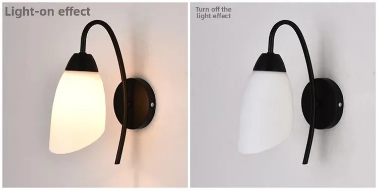 product nordic modern minimalist led wall lamp for living room tv background bedroom bedside simple creative staircase balcony iron e26-14