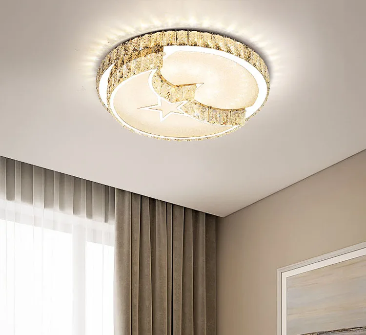 Moon star shape light  fixtures  ceiling round bedroom  crystal ceiling light modern led ceiling lights