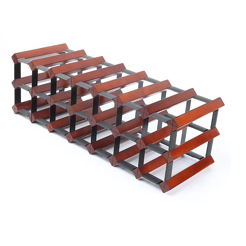 21 Bottles Red Color Wine Rack For Home Decor Wooden Wine Storage Racks