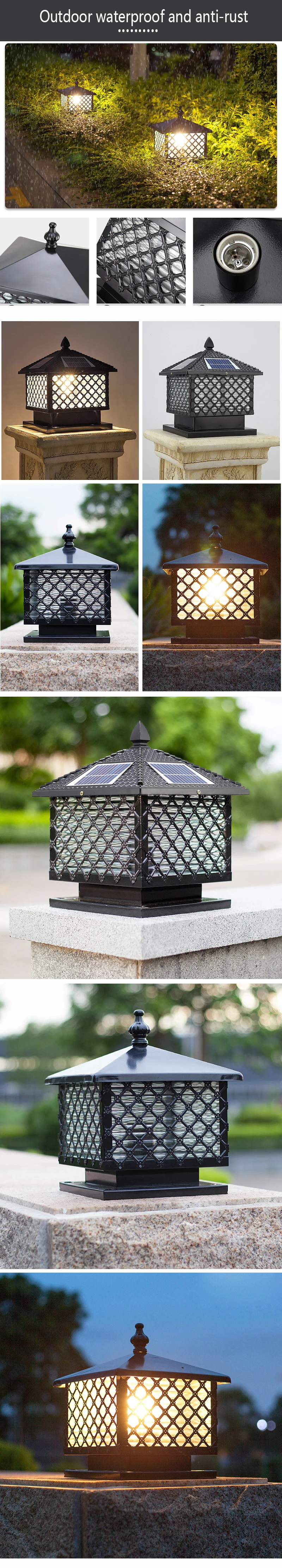 Waterproof Aluminium Pillar Lamp Door Column Light Outdoor Fence landscape Lights