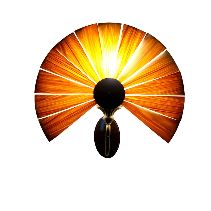 New design natural handmade wood rattan bamboo weaving sunflower E27 LED wall light