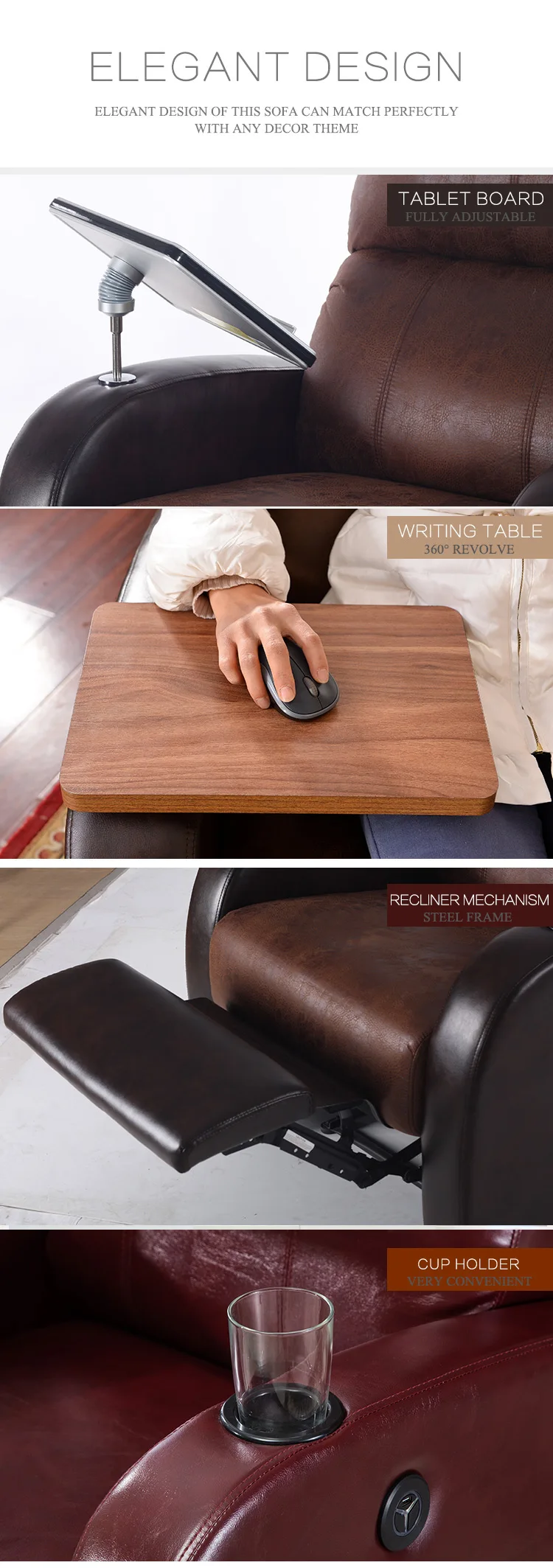 fabric recliner sofa