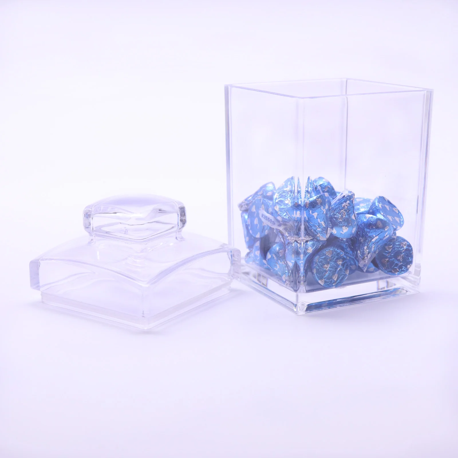 Air Tight Clear Square Acrylic Jar 580ml - K-5013