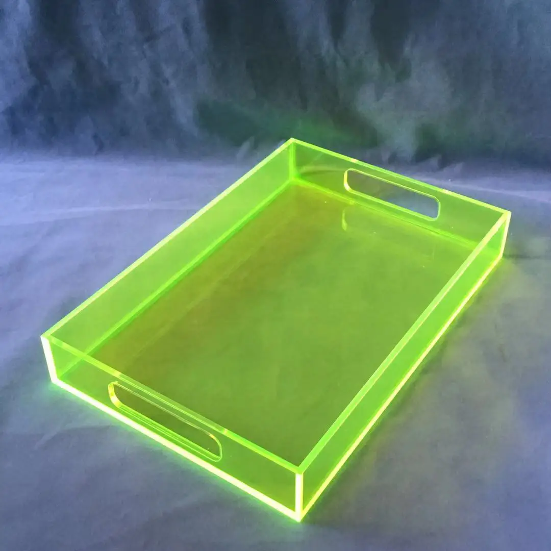 Restaurant Bathroom Fluorescent Green 5mm Acrylic Serving Tray - Buy