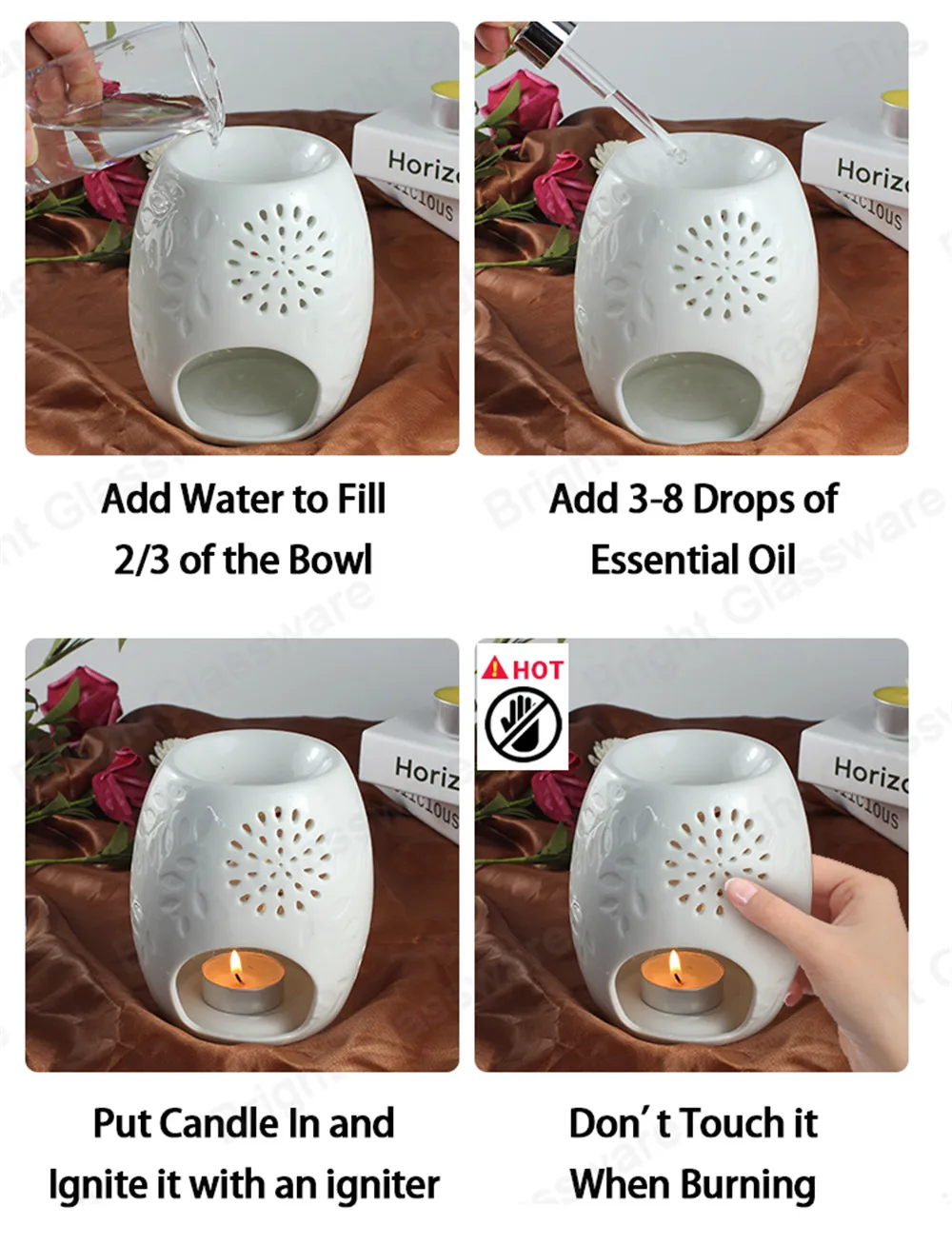 Custom White Ceramic Fragrance Oil Burners For Home Buy Ceramic