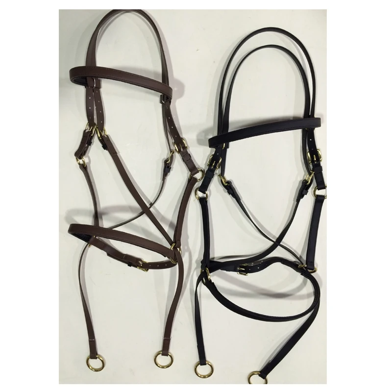 Wholesale Horse Riding Sidepull Bitless Bridle With Brass Fittings
