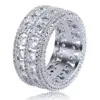 Fashionable classic design women wedding ring sets zircon diamond stone white gold jewelry rings