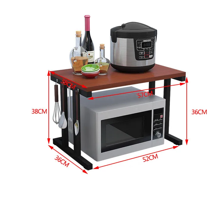 2 Tier Kitchen Metal Black Desktop Storage Holder Adjustable Stand