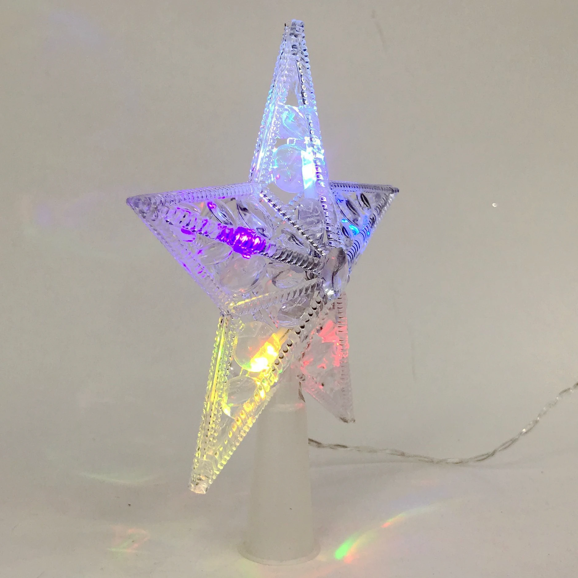 Christmas Decorative 5.5in Rgb Color Changing Led Star Tree Top - Buy ...