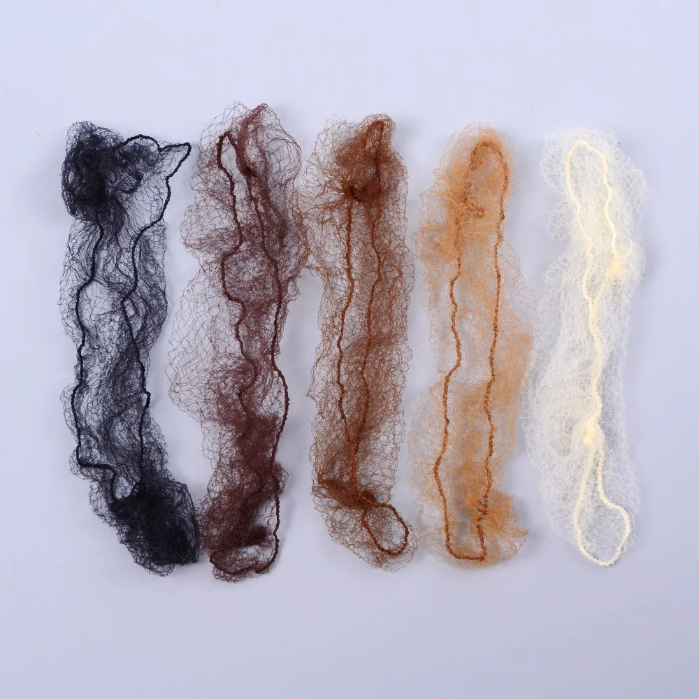 100pcs Nylon Hairnets Black Brown Coffee Color Invisible Elastic Lines Hair Net