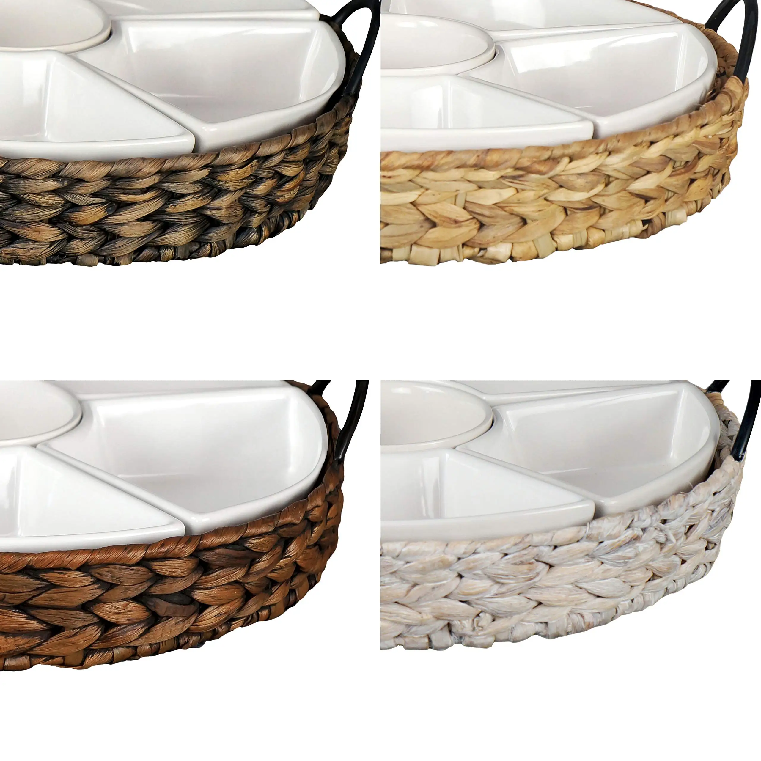 Ceramic Serving Dish Tray with Round Bamboo Pattern Customizable Logo Minimalist White Porcelain Tableware for Home Party Use factory