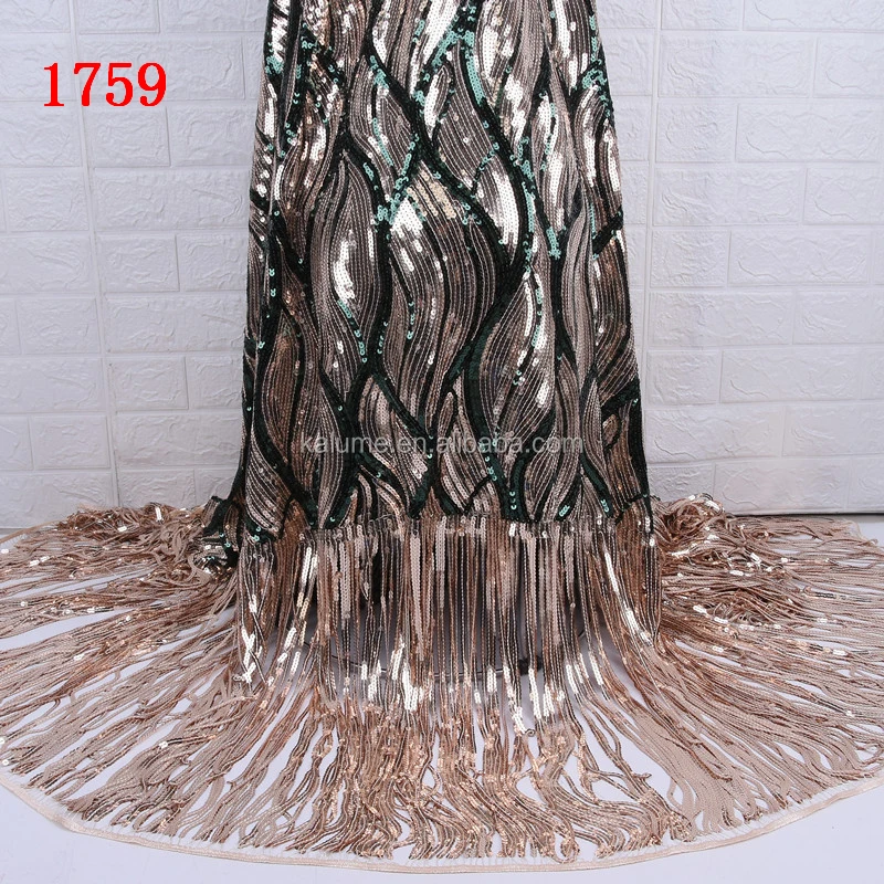 High Quality African French Tulle Net Lace With Sequins For Party Dress ...