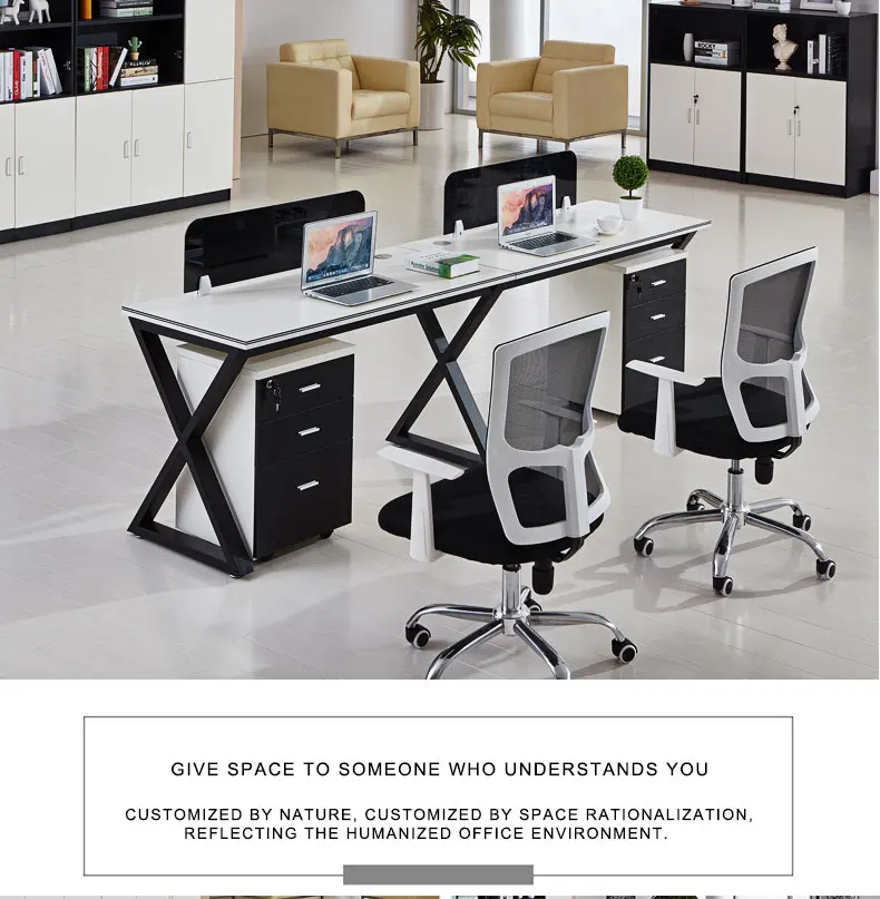 Modular four 4 persons office partition office table partition work station desk furniture office workstation furniture