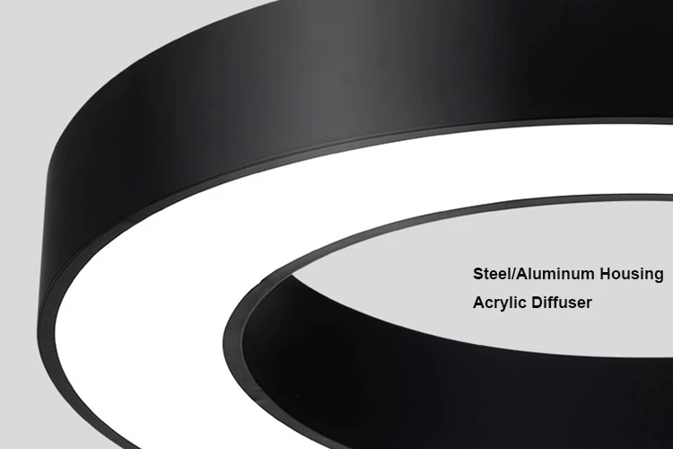 Factory supply custom made aluminum ring led pendant light library gym meeting room lighting