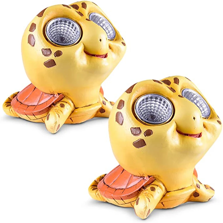 
Free Sample Outdoor Garden Water Fountains Resin Garden Turtle Decorations Solar Light Figurines 