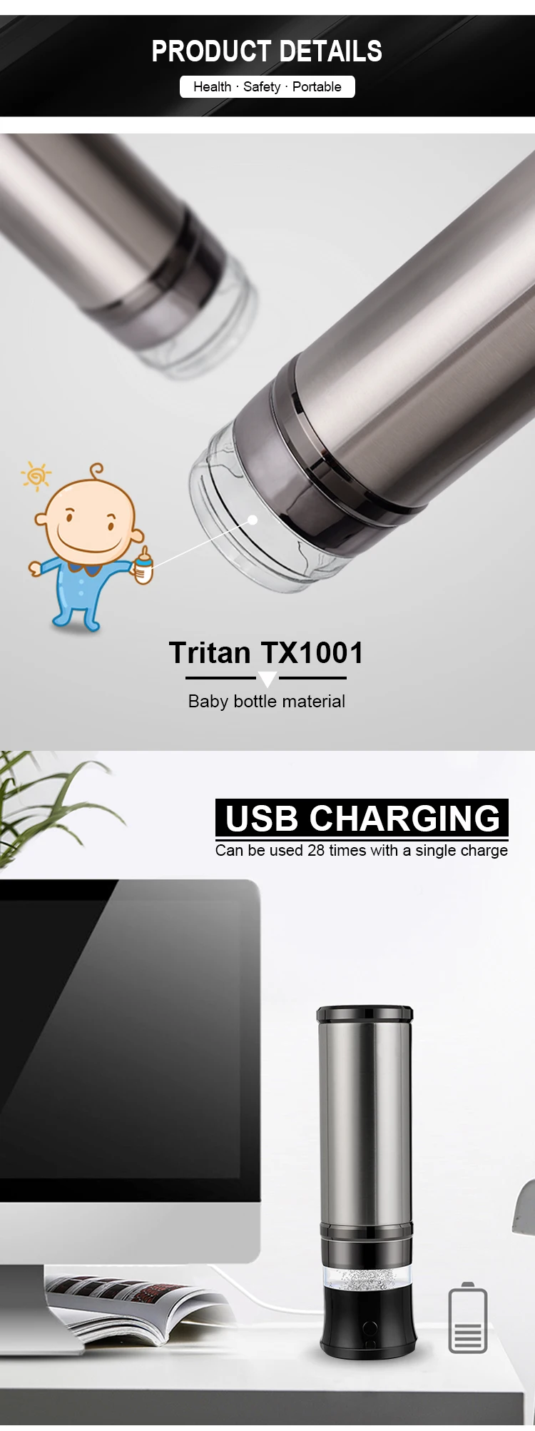 hydrogen water generator bottle