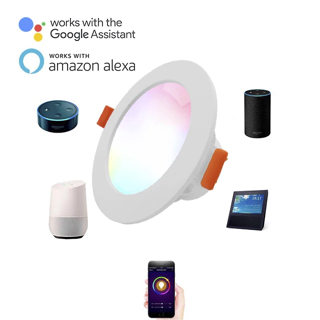 Amazon Supplier Led Downlights 10W Smart Home Light Device Wifi Led Down Lamp Tuya App Control Work with Google Alexa