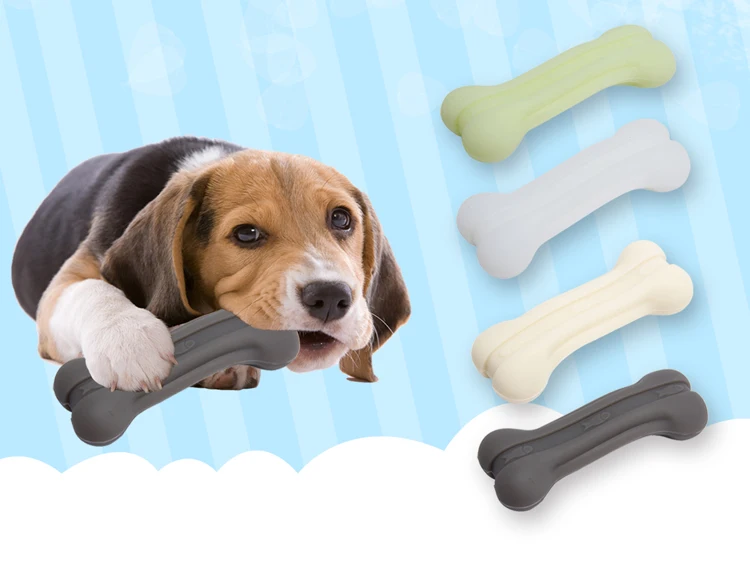 Wholesale Silicone Rubber Dog Toys Luminous Bone Design Ecofriendly