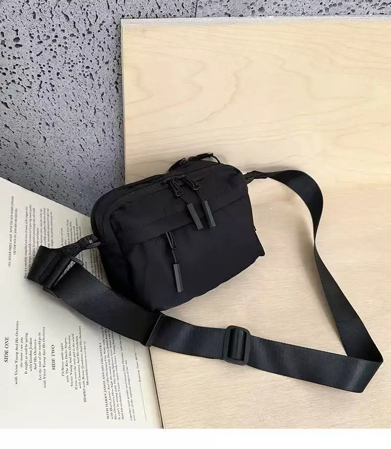Unisex Japanese-Style New Lightweight Casual Fashion Multi-Pocket Crossbody Bag Waterproof Oxford Cloth Small Square Bag
