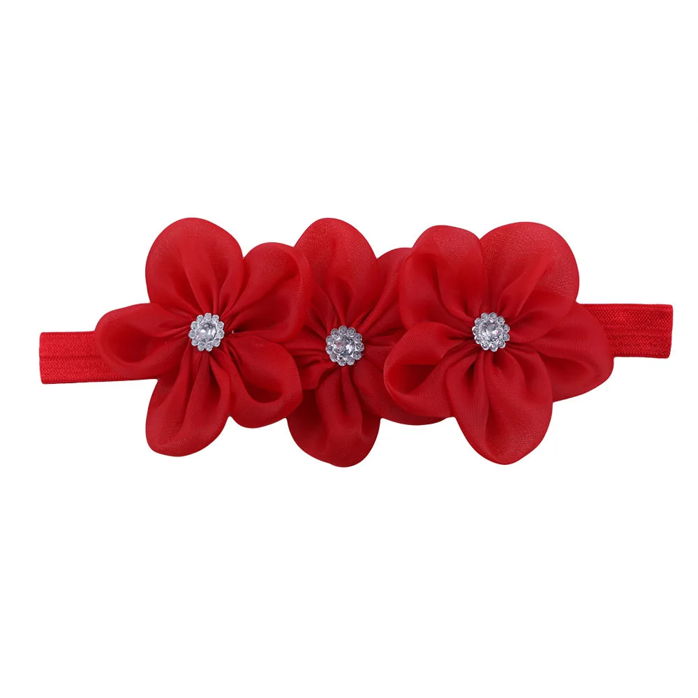 Hair Bows /flowers For Girls Elastic Chiffon Flower Headbands Princess ...