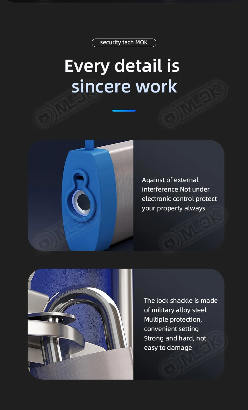 Moklock Mok Best Smart Lock Padlock Fingerprint Warehouse Padlock