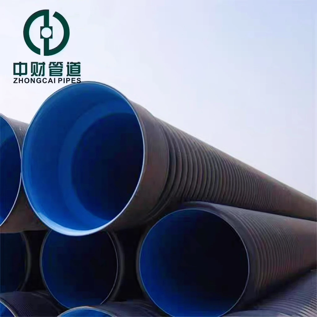 Zhongcai Pipe Pe Double Wall Corrugated Pipe High Quality Hdpe For Drainage Customized Plastic