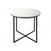 Australia commercial project powder coat black matt cross metal frame side table with quartz table